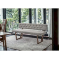 HomeRoots 63 Gray and Brown Upholstered Linen Blend Dining Bench - 63