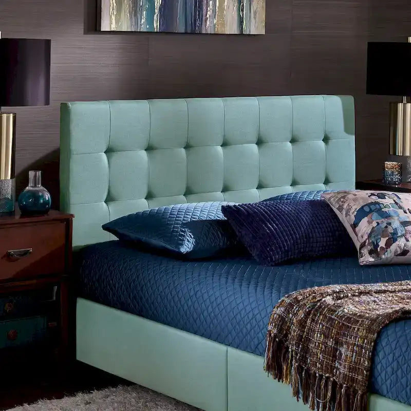 Linen Tufted Queen Platform Bed Frame