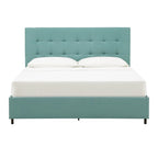 Linen Tufted Queen Platform Bed Frame
