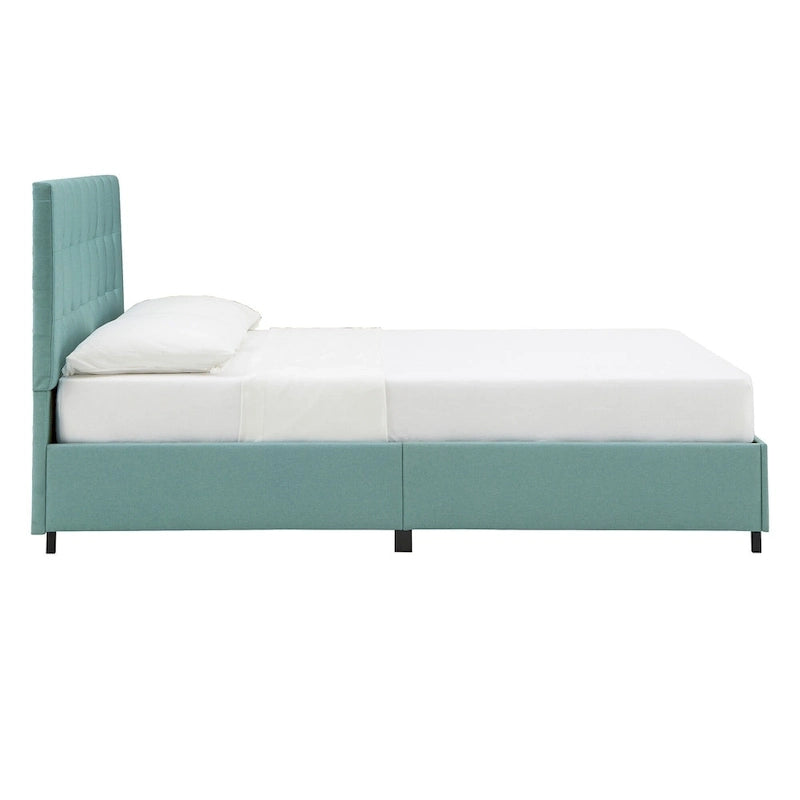 Linen Tufted Queen Platform Bed Frame