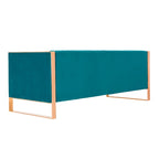 Velvet Sofa Rose Gold Frame with Vertical Channeling