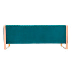 Velvet Sofa Rose Gold Frame with Vertical Channeling