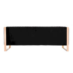 Velvet Sofa Rose Gold Frame with Vertical Channeling