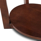 Mesa de apoio oval Chocolate Cherry com prateleira inferior para exposição