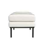 Upholstered Bench Cream Boucle with Black Metal Base