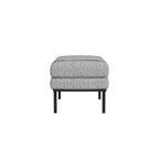 Upholstered Bench Cream Boucle with Black Metal Base