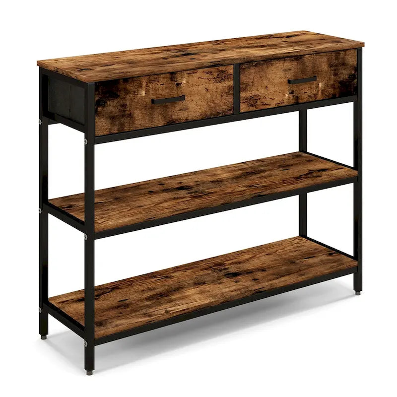 Console Entryway Table Sofa Side Table with Folding Fabric