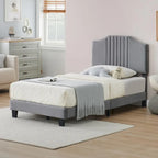 Upholstered Kids Tufted Bed Frame with Headboard