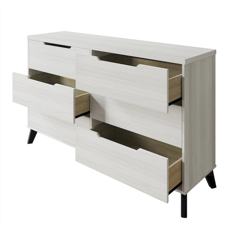Chic and Vintage Wooden Dresser with 6 drawers