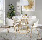 Silver Orchid Canary Pugo Round Dining Table with Pedestal Base