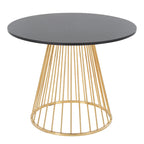 Round Dining Table with Cage Metal Base Contemporary Glam