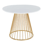 Round Dining Table with Cage Metal Base Contemporary Glam