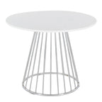 Round Dining Table with Cage Metal Base Contemporary Glam