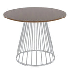 Round Dining Table with Cage Metal Base Contemporary Glam