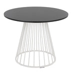 Round Dining Table with Cage Metal Base Contemporary Glam