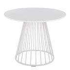 Round Dining Table with Cage Metal Base Contemporary Glam