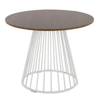 Round Dining Table with Cage Metal Base Contemporary Glam