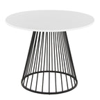 Round Dining Table with Cage Metal Base Contemporary Glam