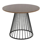 Round Dining Table with Cage Metal Base Contemporary Glam