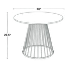 Round Dining Table with Cage Metal Base Contemporary Glam