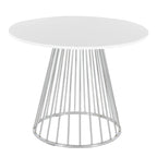 Round Dining Table with Cage Metal Base Contemporary Glam