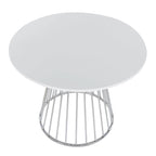 Round Dining Table with Cage Metal Base Contemporary Glam