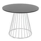 Round Dining Table with Cage Metal Base Contemporary Glam