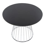 Round Dining Table with Cage Metal Base Contemporary Glam