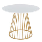 Round Dining Table with Cage Metal Base Contemporary Glam