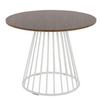 Round Dining Table with Cage Metal Base Contemporary Glam