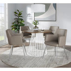Round Dining Table with Cage Metal Base Contemporary Glam