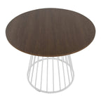 Round Dining Table with Cage Metal Base Contemporary Glam
