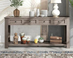 Console Table with Storage Drawers and Bottom Shelf