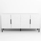 Aparador armário de destaque de estilo europeu branco de 63 Inch
