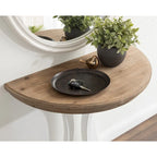Rustic Wood Console Table Demilune 30x15x31 Inches