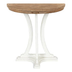 Rustic Wood Console Table Demilune 30x15x31 Inches