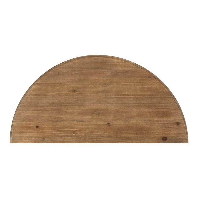 Rustic Wood Console Table Demilune 30x15x31 Inches