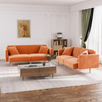 Upholstered Tufted Convertible Futon Sofa Bed with Foldable Armrest