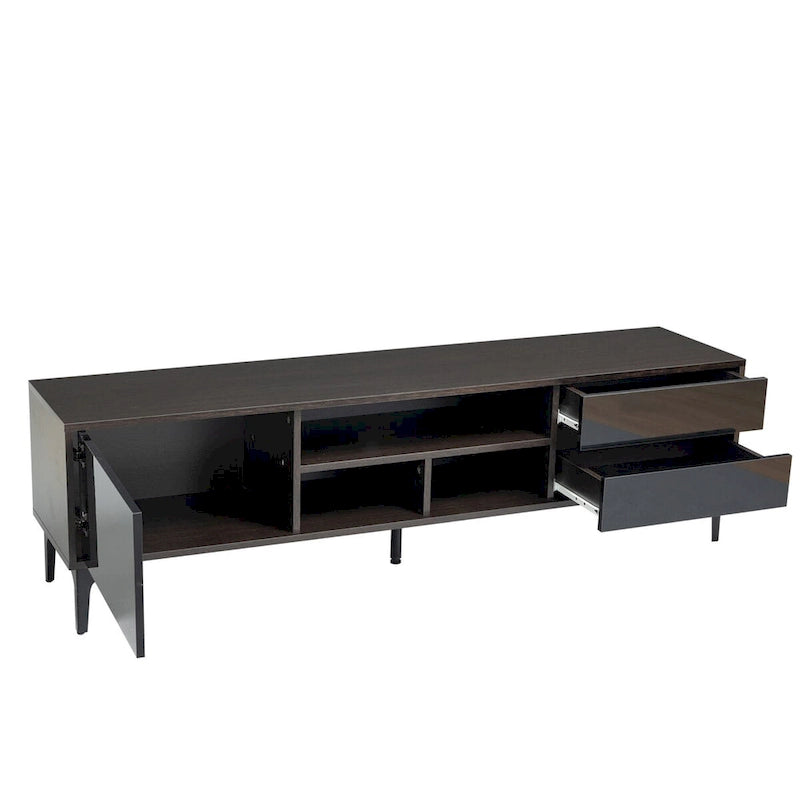 TV Cabinet Entertainment Center with LED Remote Control Lights