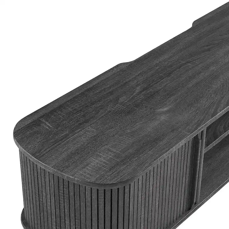 55 Inch Mid-Century TV Stand with Sliding Doors
