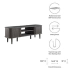 Mobile TV da 55 pollici in stile Mid-Century con ante scorrevoli