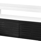 75-Zoll-TV-Entertainment-Center-Konsole mit 2 Schubladen, hochglänzendem Weiß